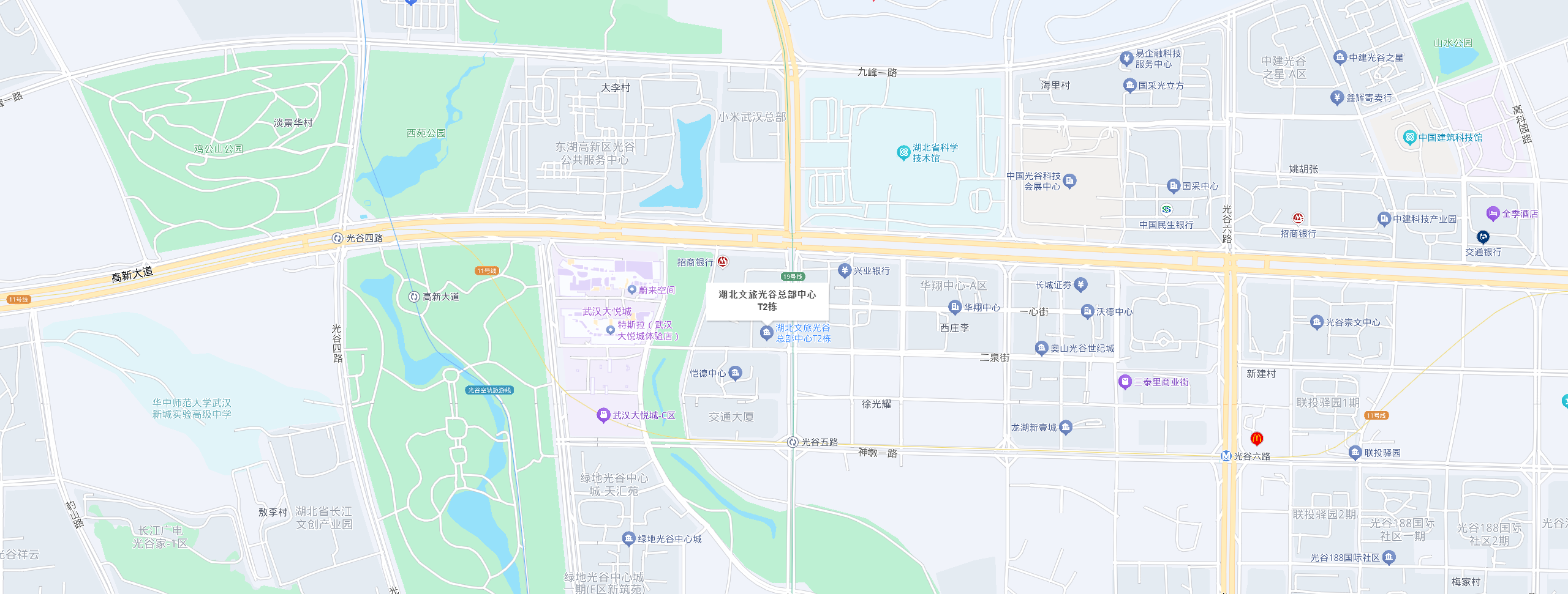 公司位置示意图：湖北文旅光谷总部中心